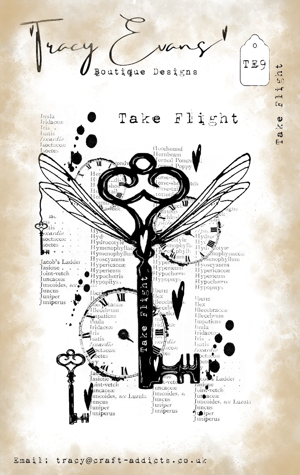 Tracy Evans Design TE009 Take Flight stempel A7