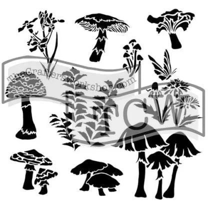 The Crafters Workshop TCW578 Whimsical Shrooms sjablong 6x6