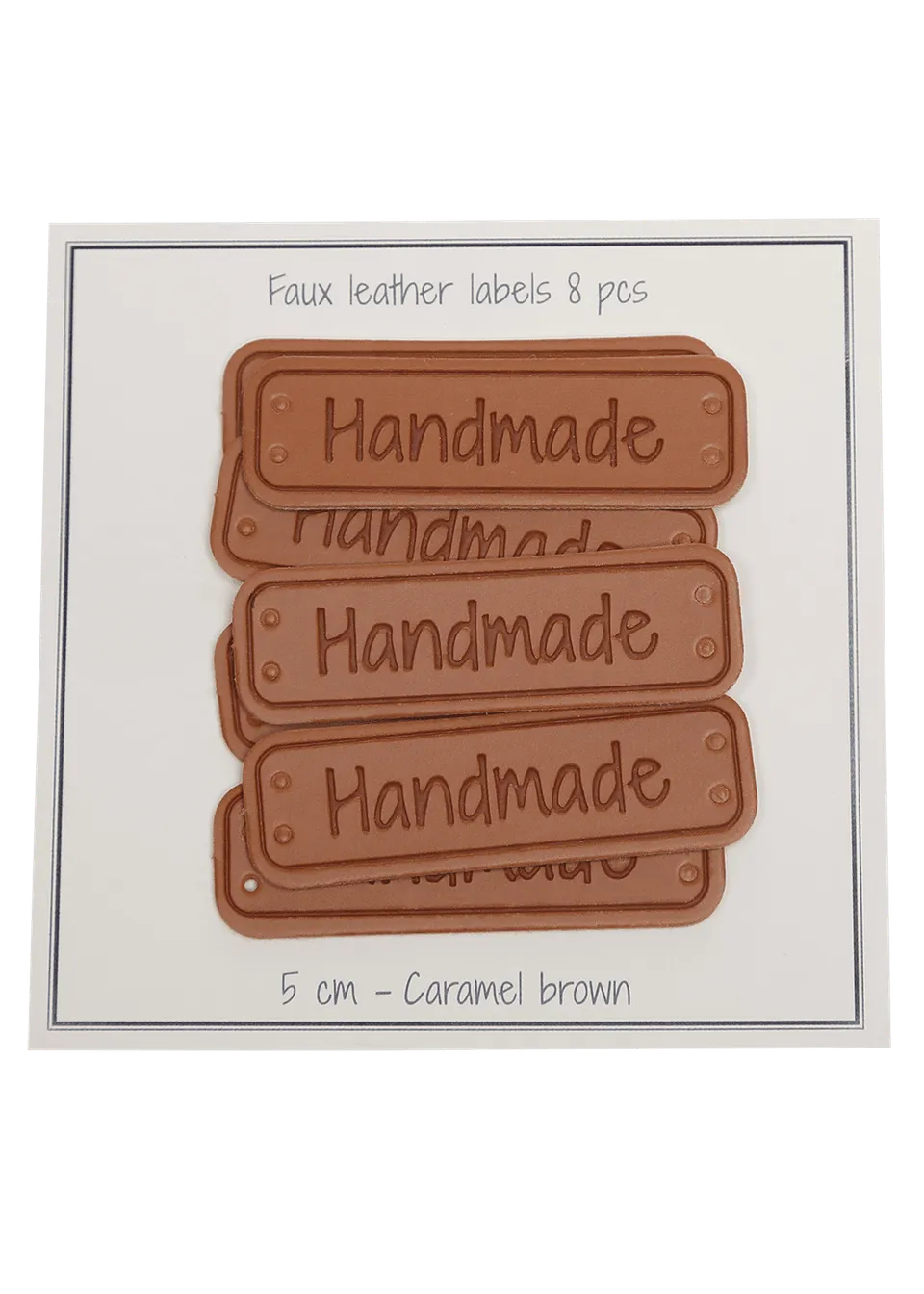 Go Handmade Handmade lærmerke 5x1,5 cm karamell 8-pk