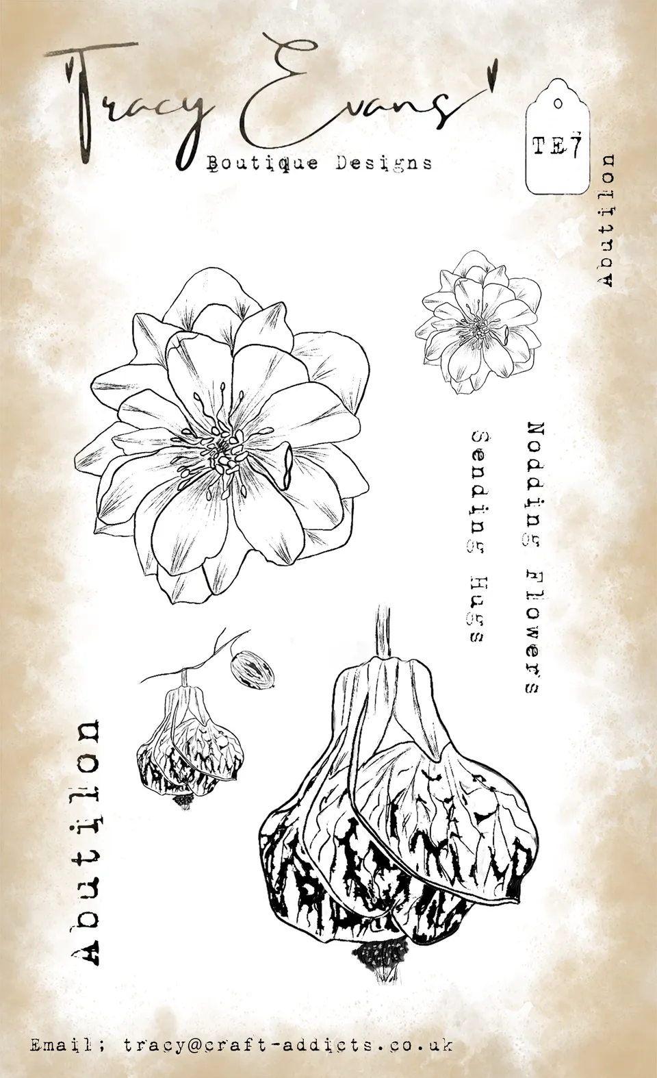 Tracy Evans Design TE007 stempel A6 abutilon