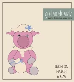 Go Handmade strykemerke gris Hillary 6 cm