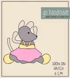 Go Handmade Ella Mouse strykemerke 6 cm