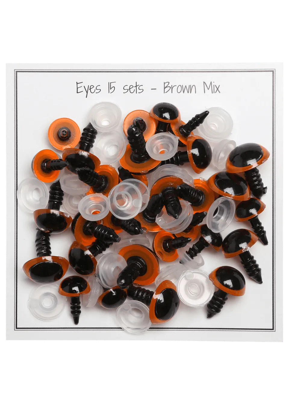 Go Handmade Brown Eyes sikkerhetsøyne mix 15 par brune