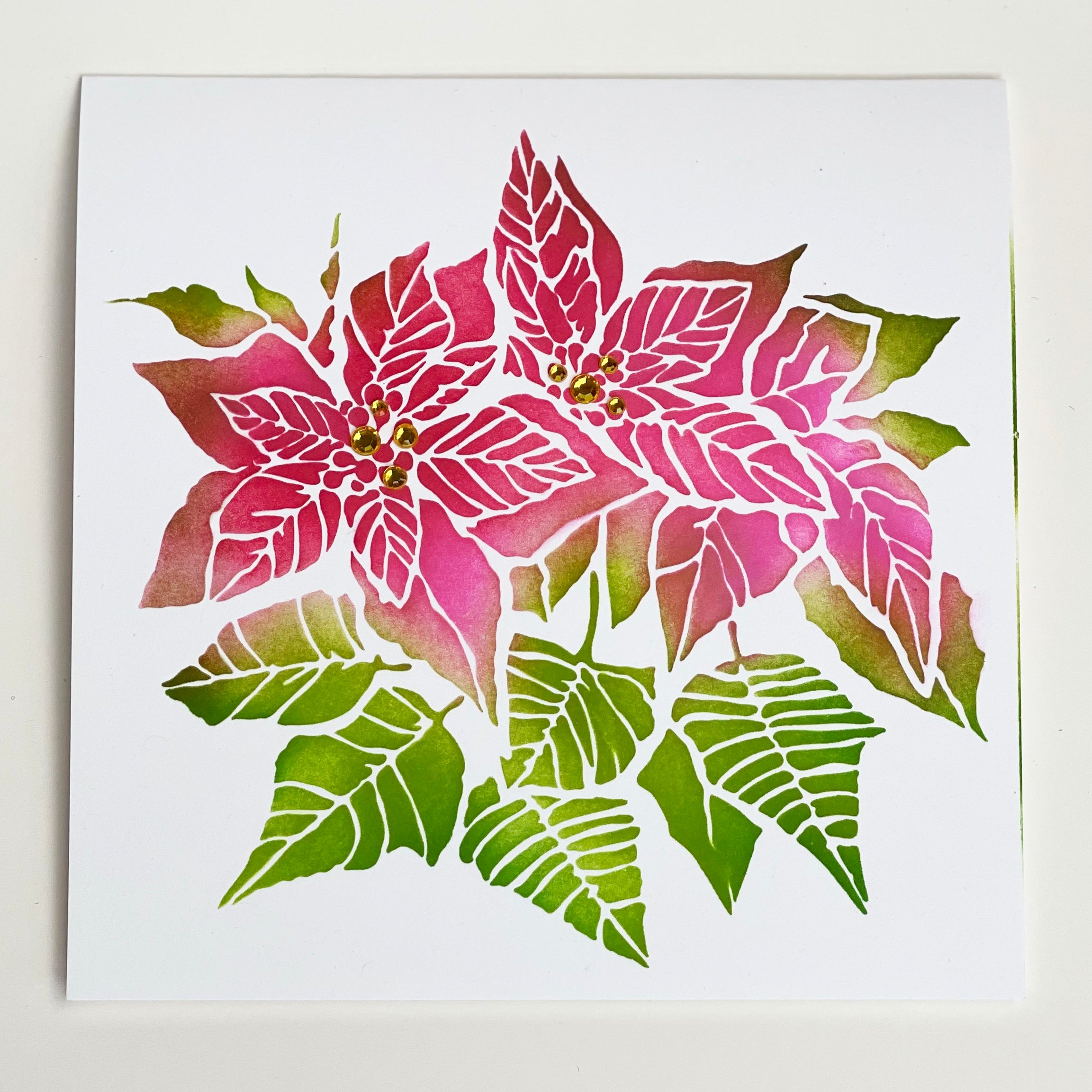 The Crafters Workshop TCW952 Poinsettia sjablong jul 6x6