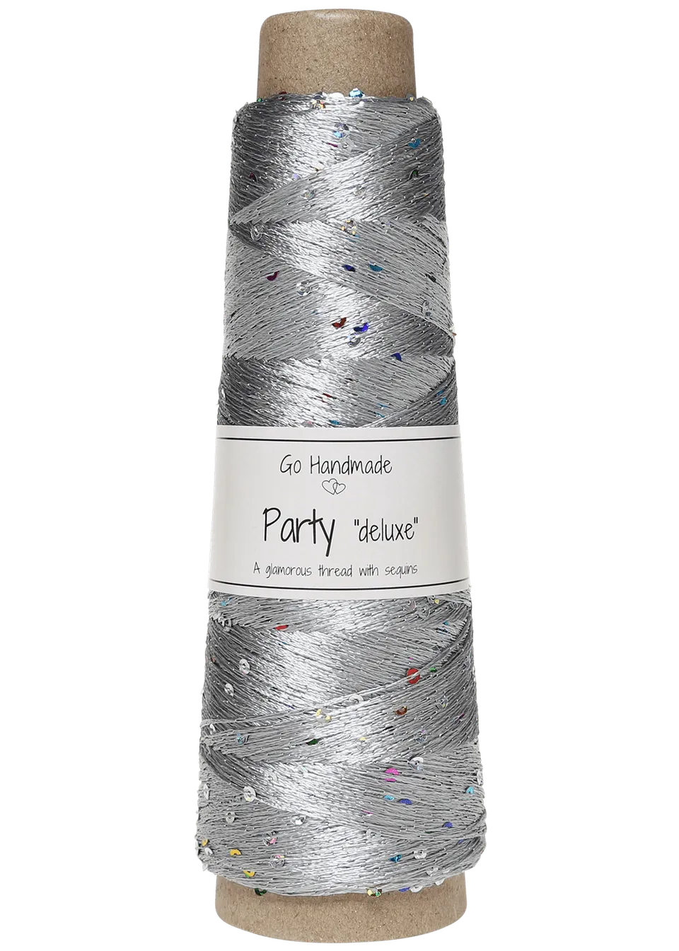 Go Handmade Party Deluxe paljettgarn 50 g sølv