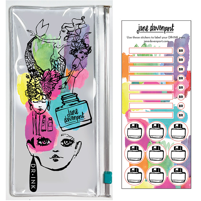 Jane Davenport DR.INK fineliner 6-pakn etterfyllbar tynn spiss