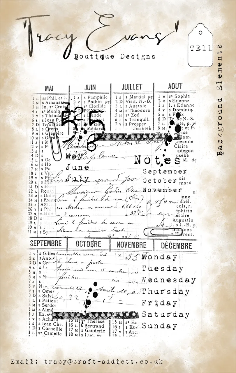 Tracy Evans Design Background Elements TE011 stempel A7