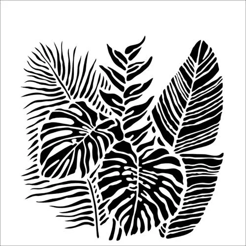 The Crafters Workshop TCW920 Tropical Fronds sjablong 6x6 blad