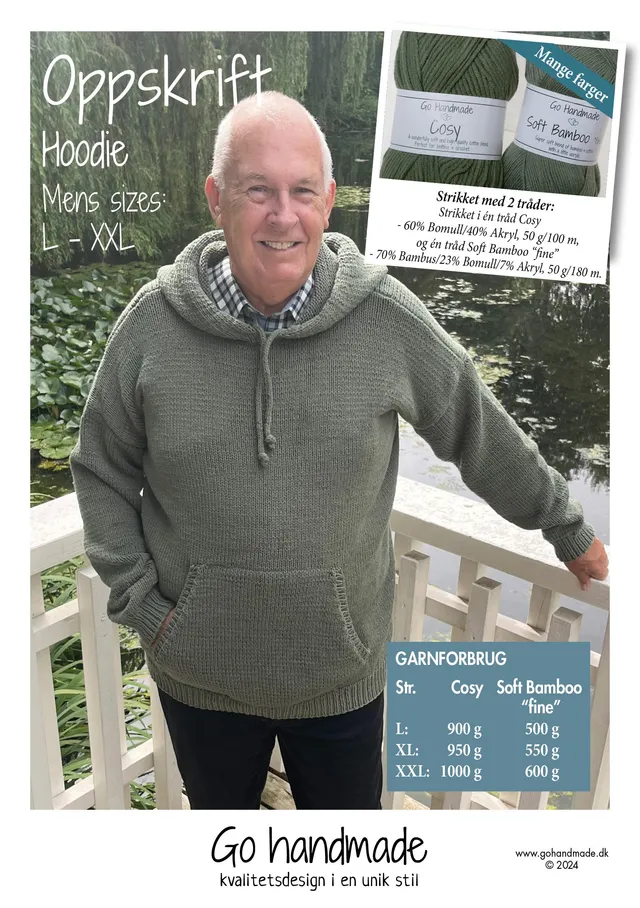 Go Handmade Sweater Robin strikkeoppskrift XS-XXXL Teddy