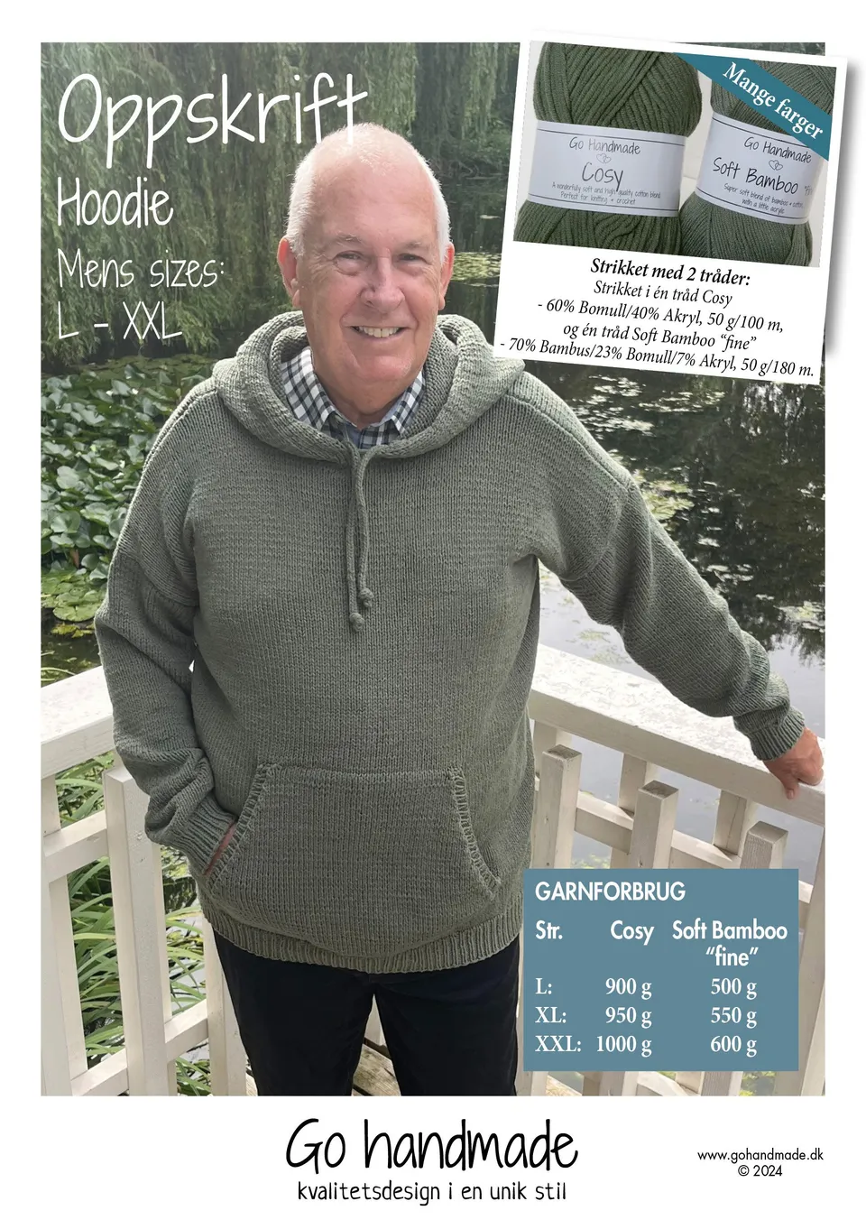Go Handmade Sweater Robin strikkeoppskrift XS-XXXL Teddy