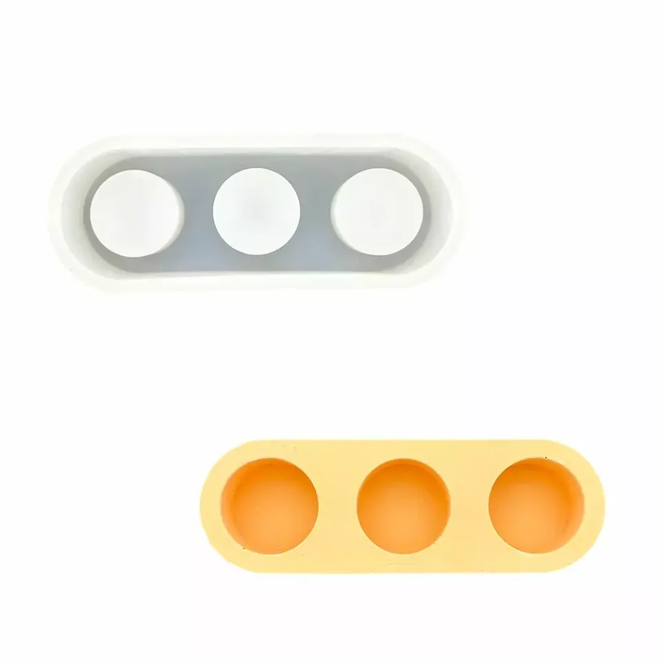 Jesmonite rund telysholder silikonform 3 hull