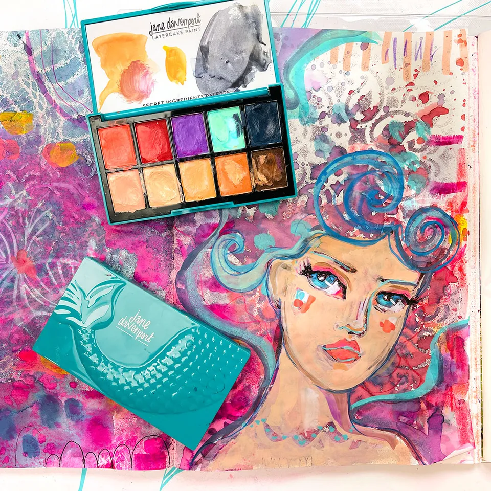 Jane Davenport LayerCake Bite-sized akvarellpalett bundle kompakt