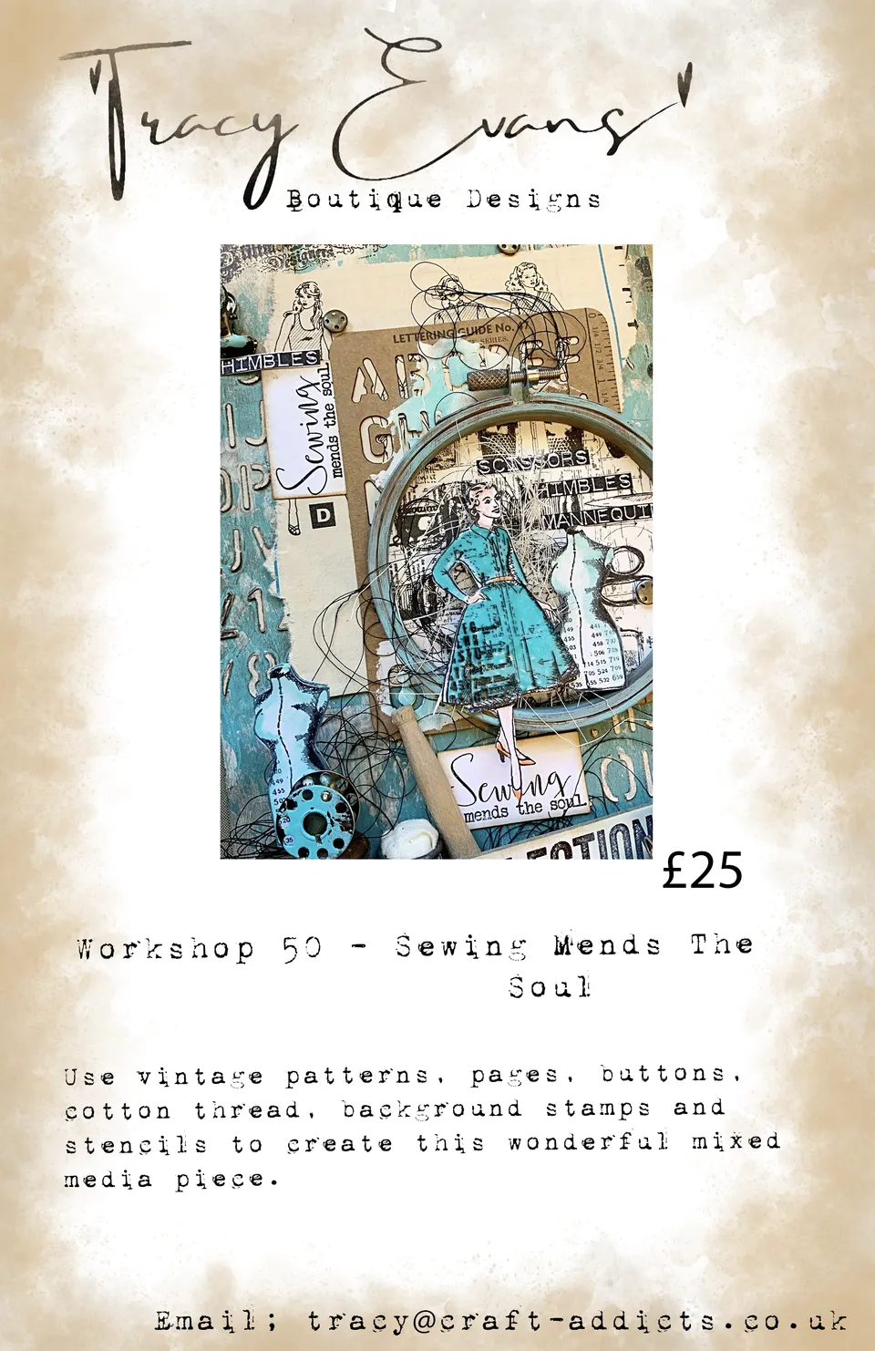 Tracy Evans Design Workshop 050 Sewing Mends Soul nettkurs søm