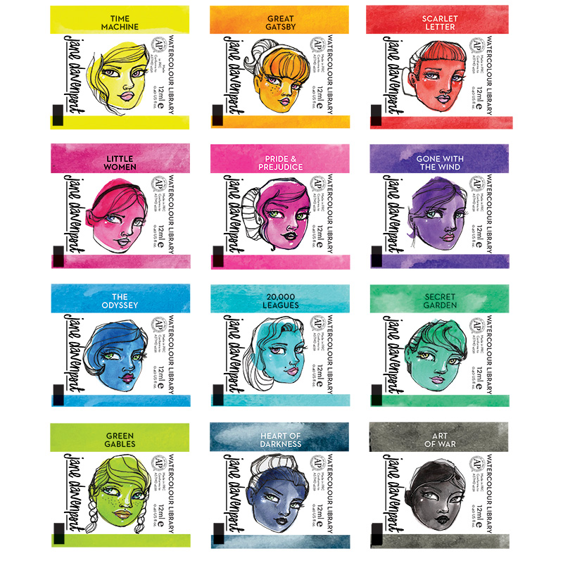 Jane Davenport Colour Library akvarellmaling tuber mesterkvalitet