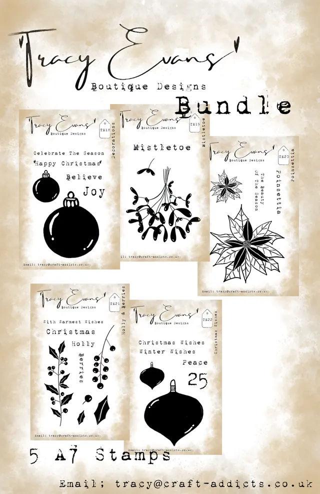 Tracy Evans Design B007 Bundle TE18-TE22 stempelpakke