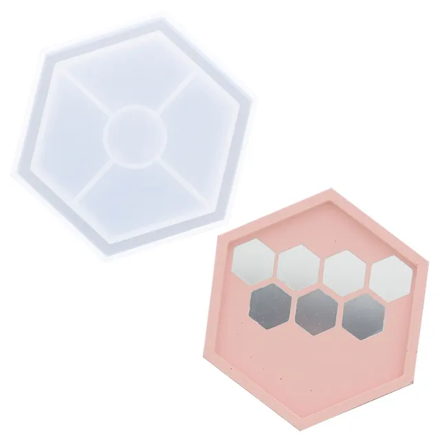 Jesmonite silikonform coaster sekskantet kraftig