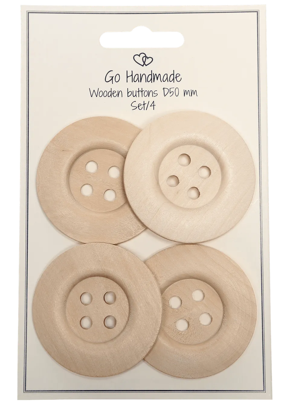 Go Handmade treknapper D50 mm 4 stk natur