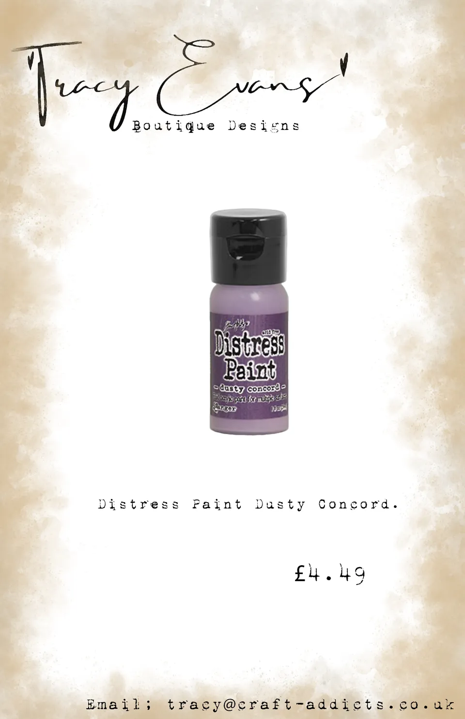 Tracy Evans Design Distress DI121 akrylmaling Dusty Concord matt lilla