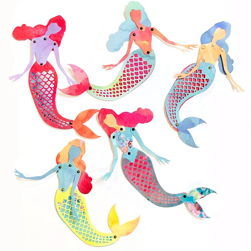 Jane Davenport Mermaid Paper Doll stempel og dies havfrue