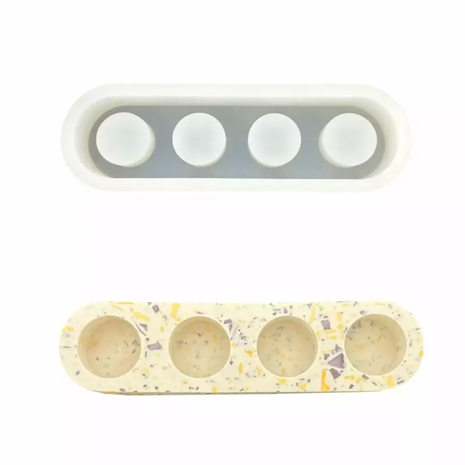 Jesmonite støpeform rund telysholder 25 cm silikon