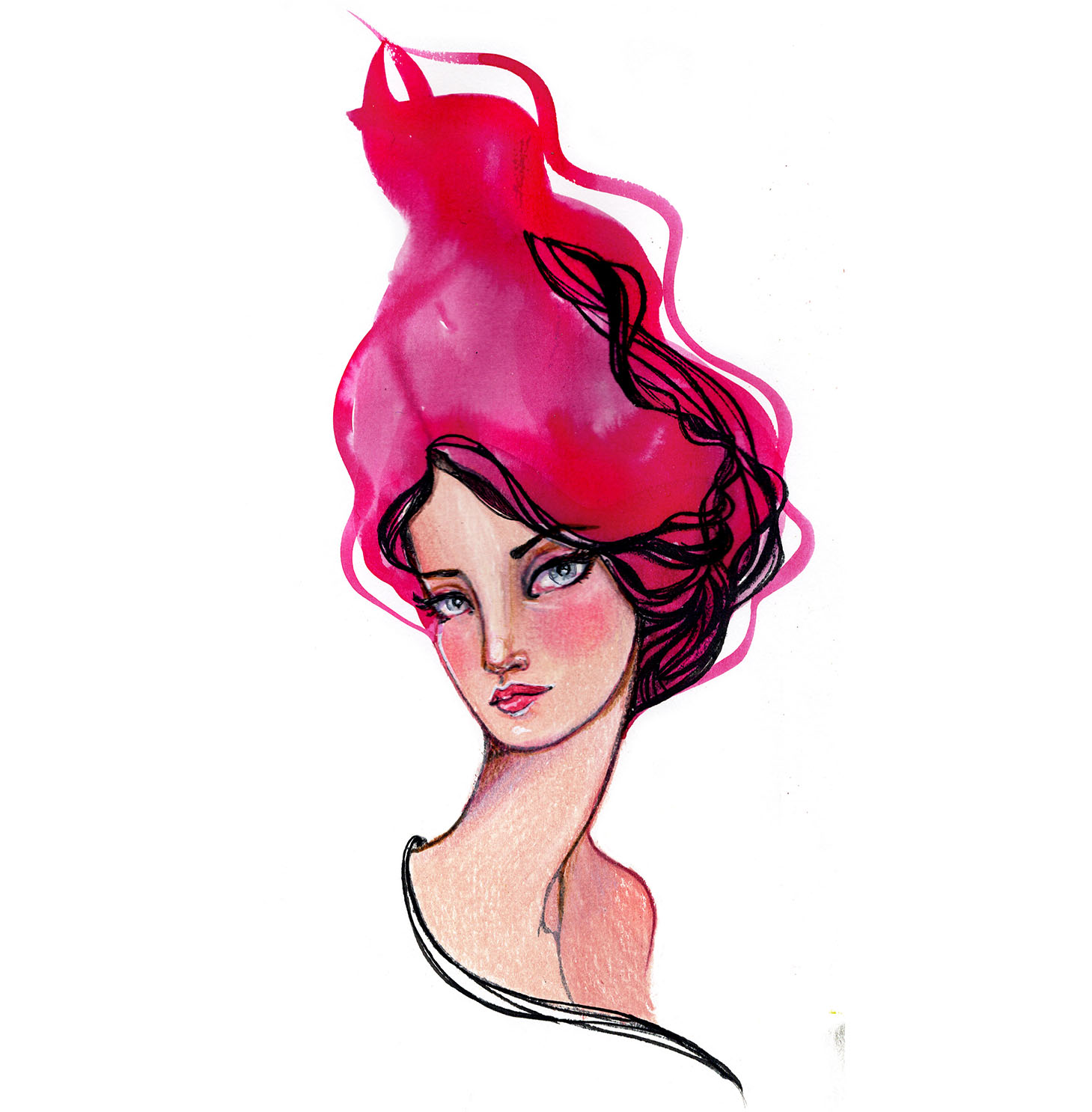 Jane Davenport Swirling Bardot clearstamp ansikt