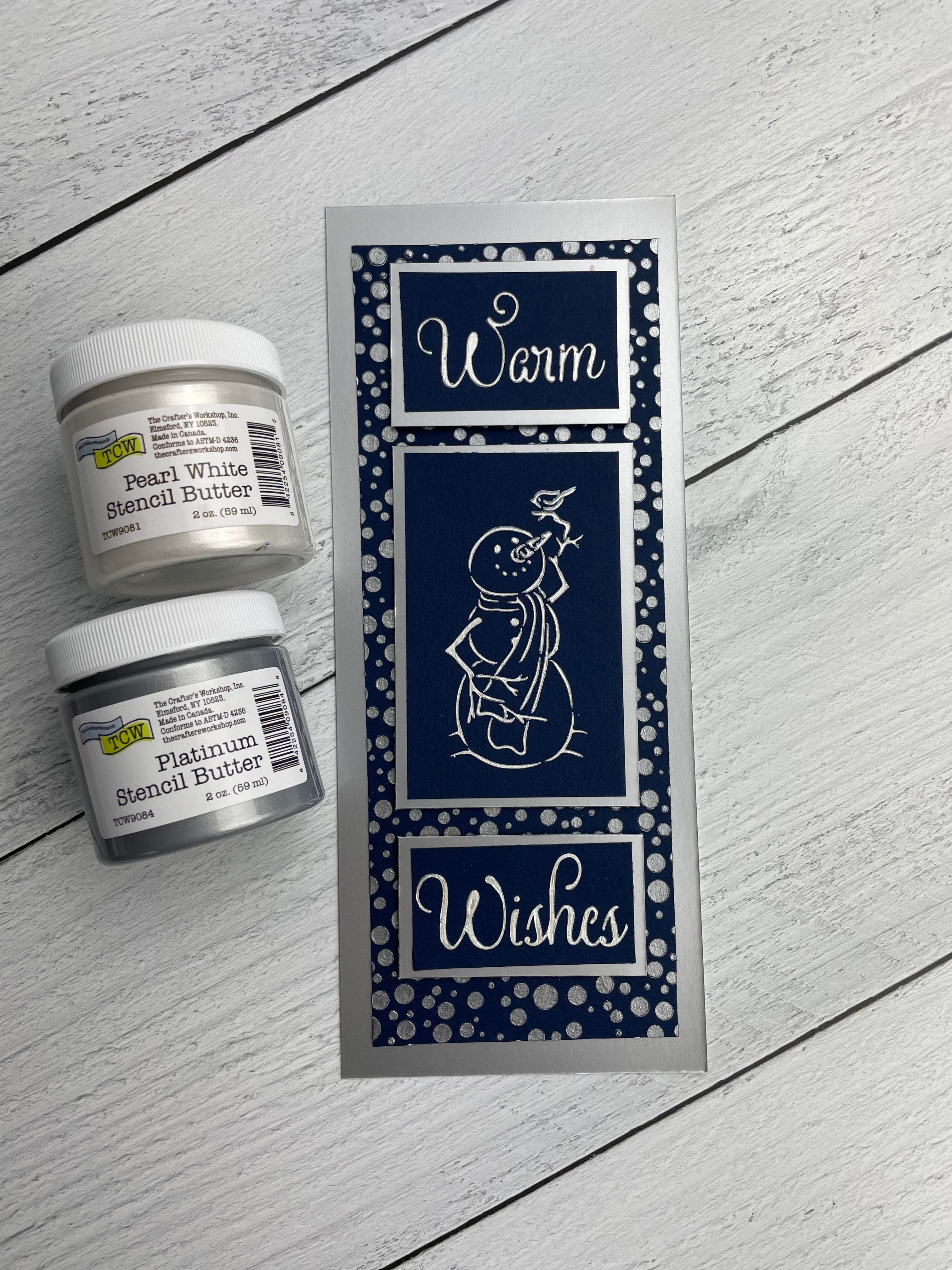 The Crafters Workshop Stencil Butter Pearl White strukturpasta 2oz hvit