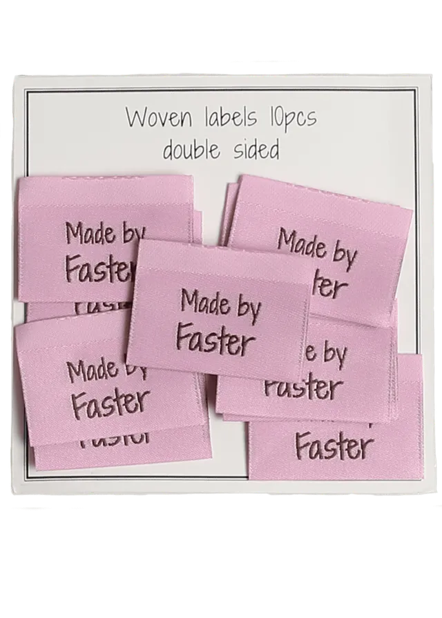Go Handmade vevde merkelapper made by faster rosa 10-pk