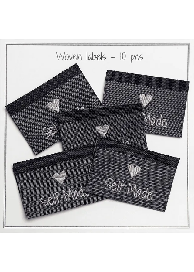 Go Handmade Self Made merkelapper grå 10 stk