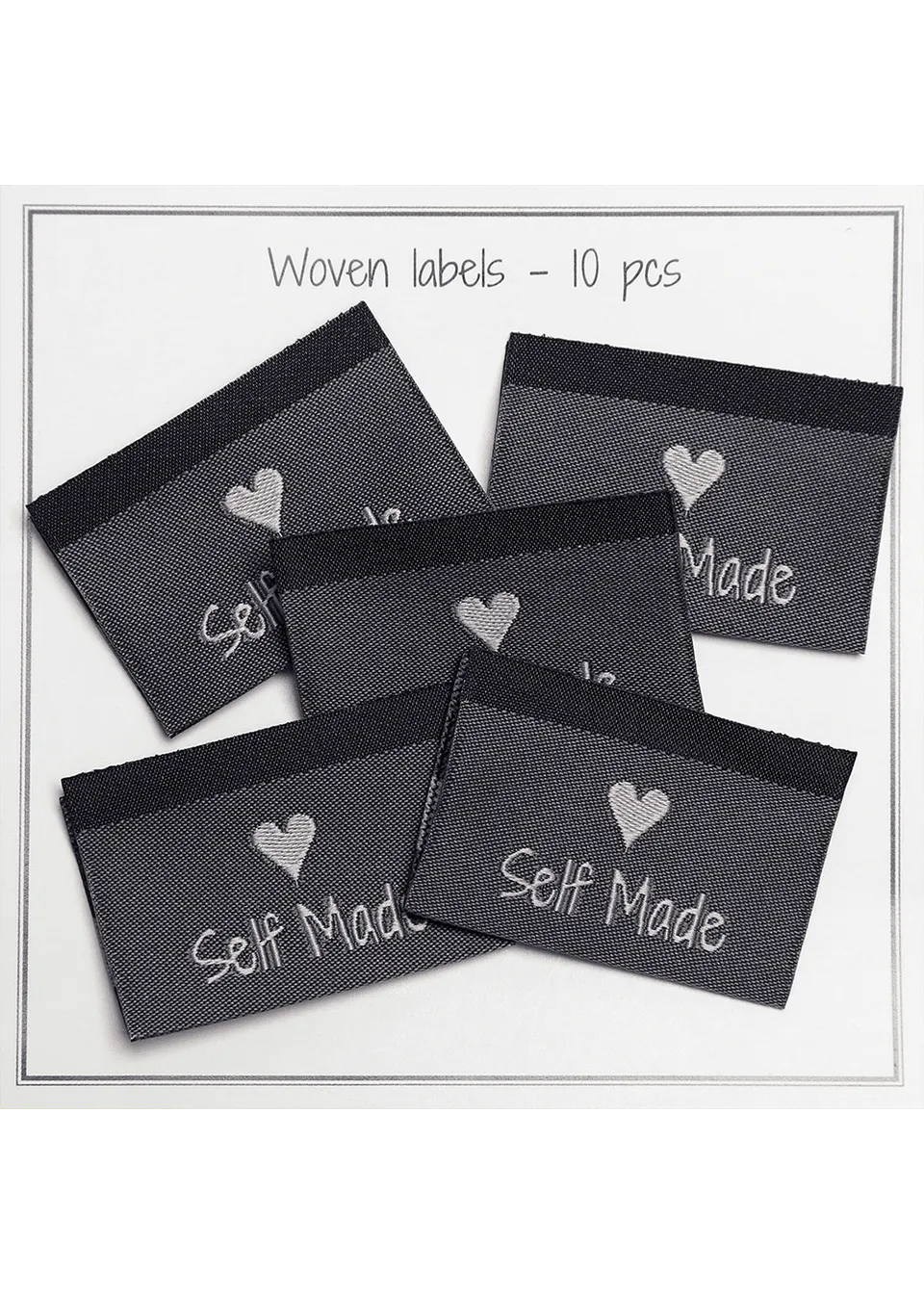 Go Handmade Self Made merkelapper grå 35x19 mm 10 stk