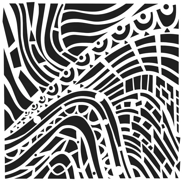 The Crafters Workshop TCW1067s Abstract Landscape sjablong 6x6