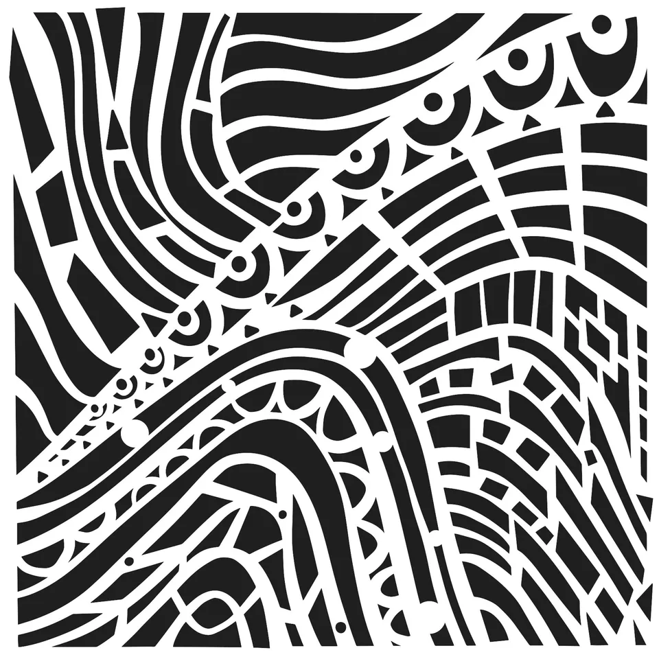 The Crafters Workshop TCW1067s Abstract Landscape sjablong 6x6