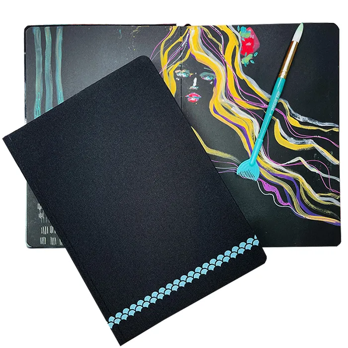 Jane Davenport Dark Arts art journal B5 svart papir