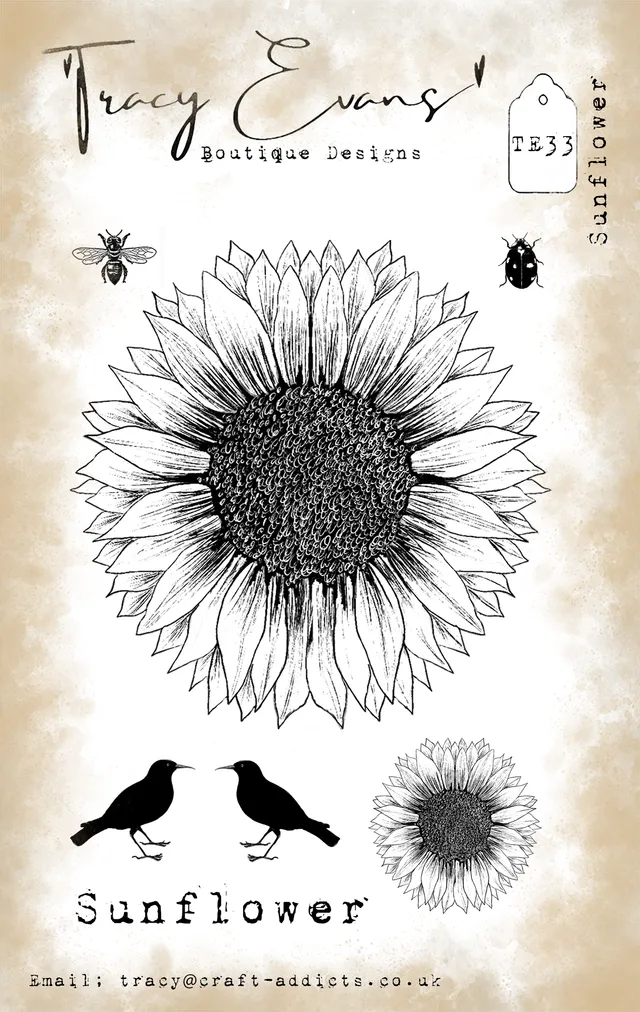 Tracy Evans Design TE033 stempel Sunflower A6