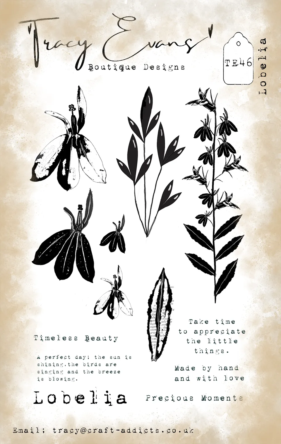 Tracy Evans Design TE046 Lobelia stempel A6