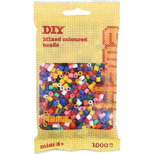 Hama Midi perler solid miks 1000 stk 5 mm