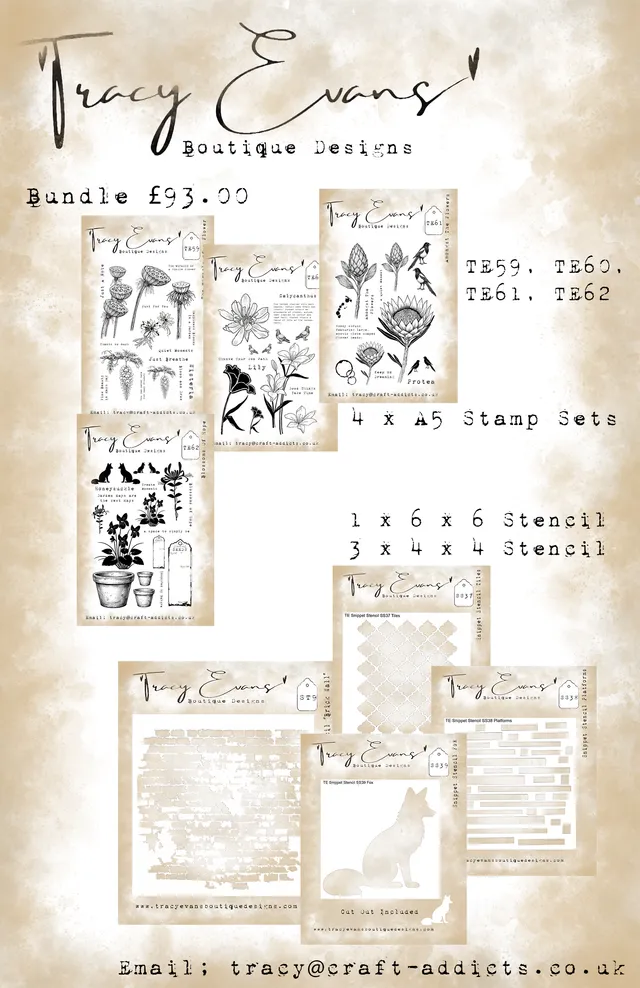 Tracy Evans Design B026 stempelbundle TE59-62 A5