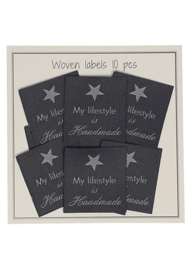Go Handmade My lifestyle is handmade merkelapp grå 10 stk