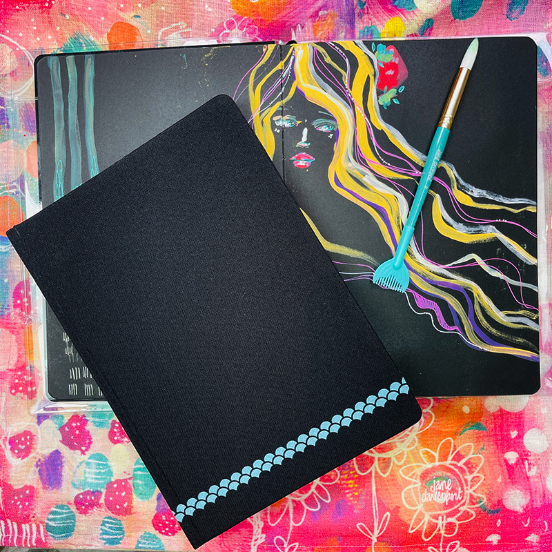 Jane Davenport Dark Arts art journal B5 svart papir