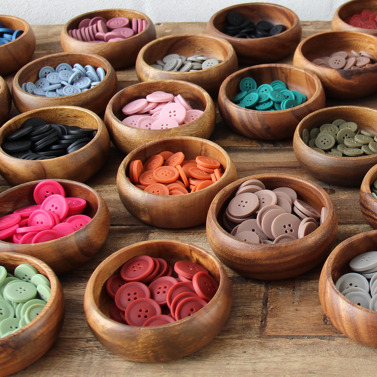 Go Handmade Vintage knapper 25 mm 6 stk brun