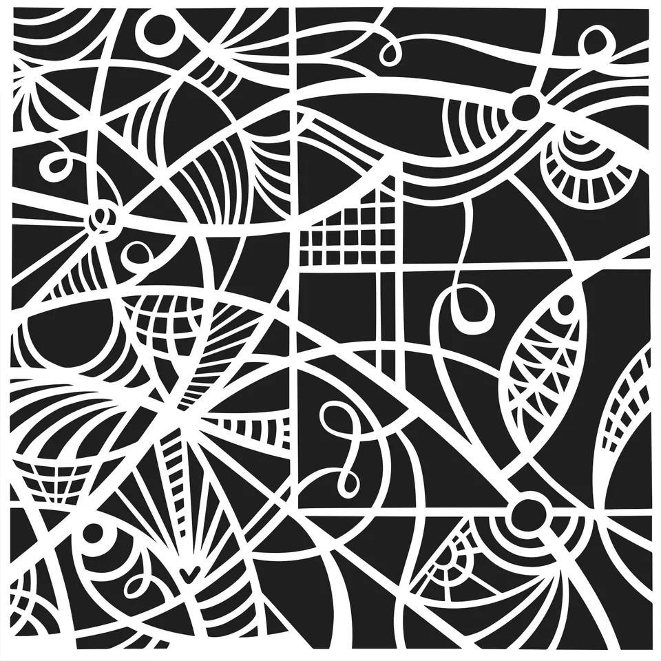 The Crafters Workshop TCW1071s Patterned Glass sjablong 6x6