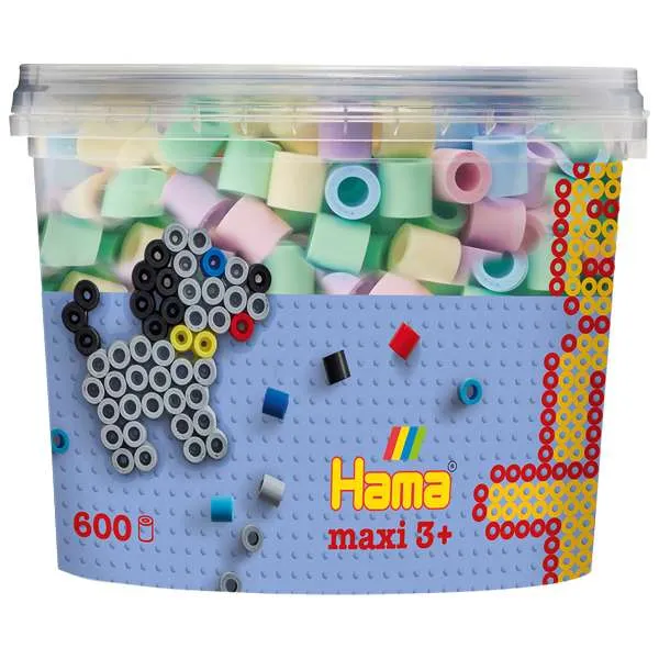 Hama Maxi perler lys mix boks 600 stk 10 mm