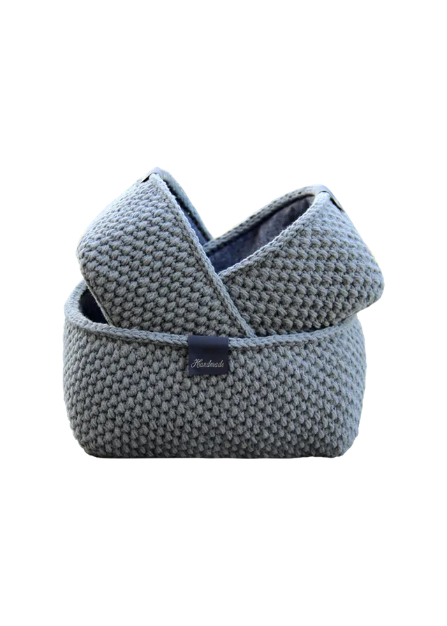 Go Handmade Moss Stitch Basket hekleoppskrift firkantet