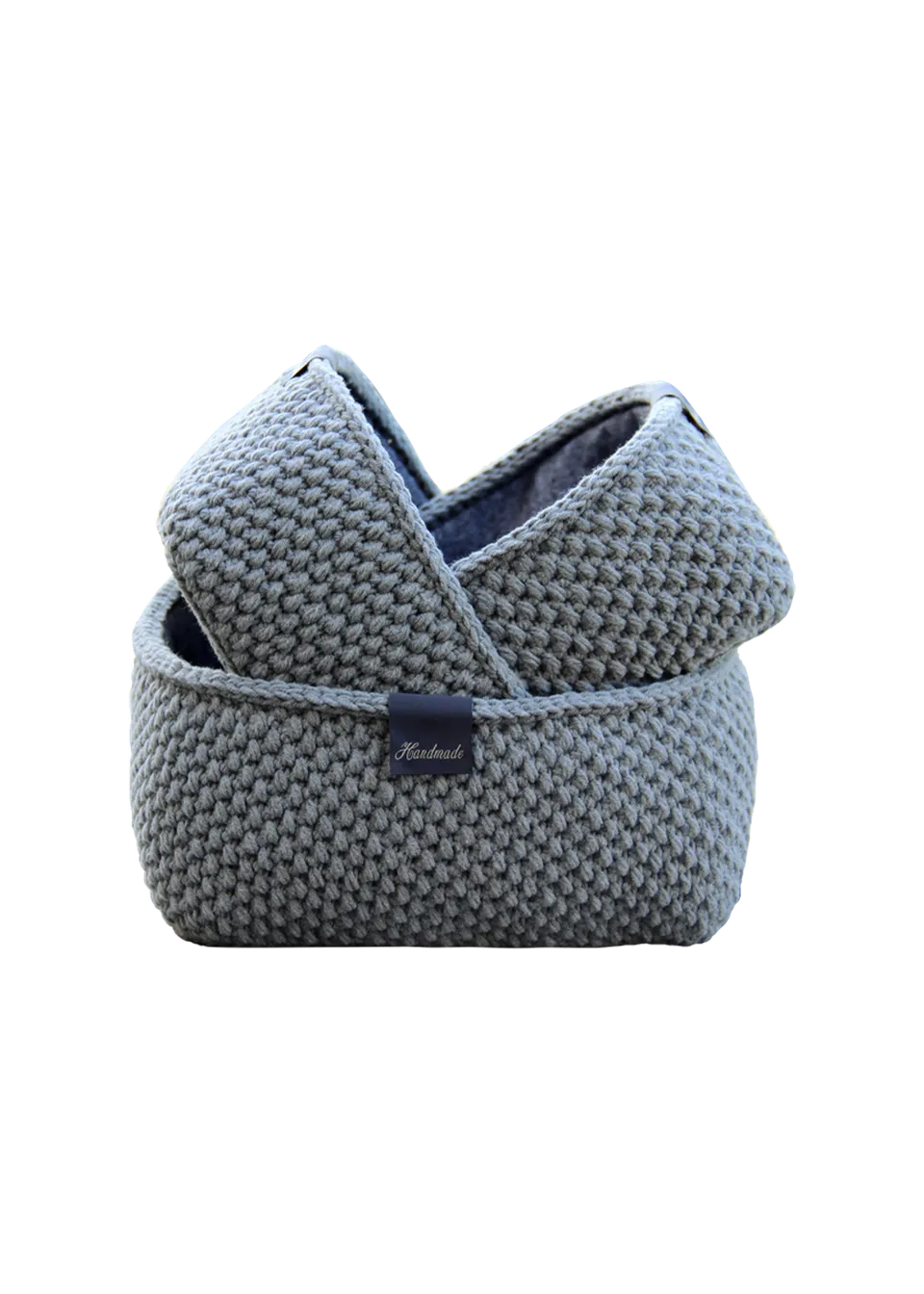 Go Handmade Moss Stitch hekleoppskrift kurv firkantet