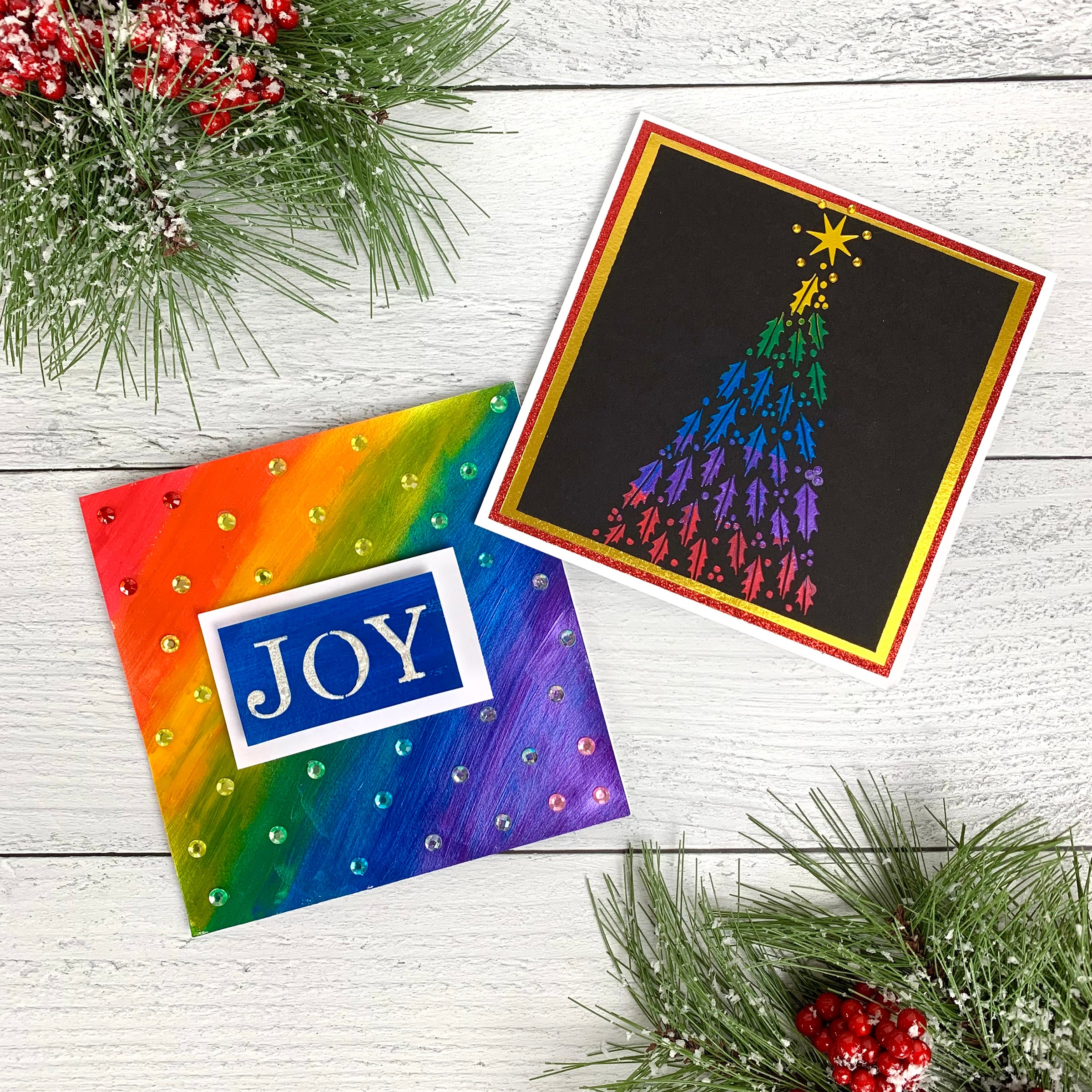 The Crafters Workshop TCW951 Happy Holly sjablong 6x6 jul