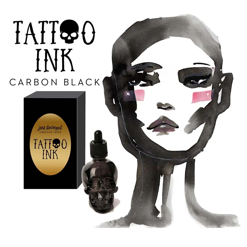 Jane Davenport Tattoo blekk karbon svart vanntett