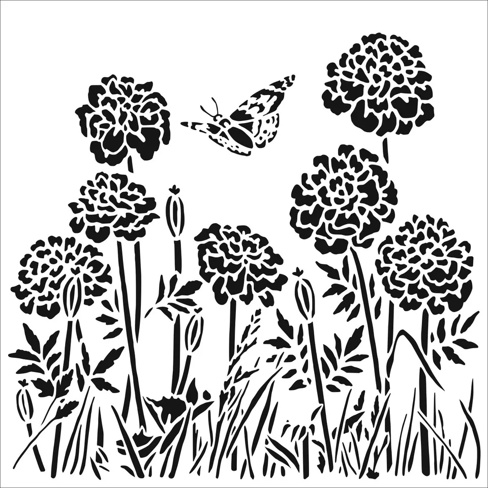 The Crafters Workshop TCW861 Happy Dandelions sjablong 6x6 løvetann