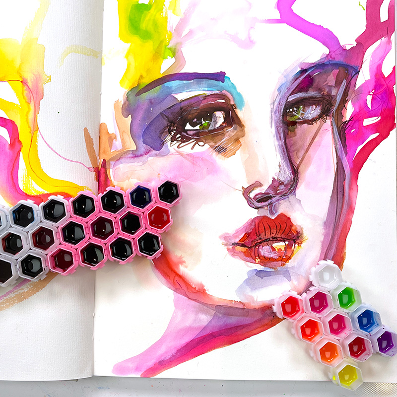 Jane Davenport Honeycomb Ink Wells blekkpalett