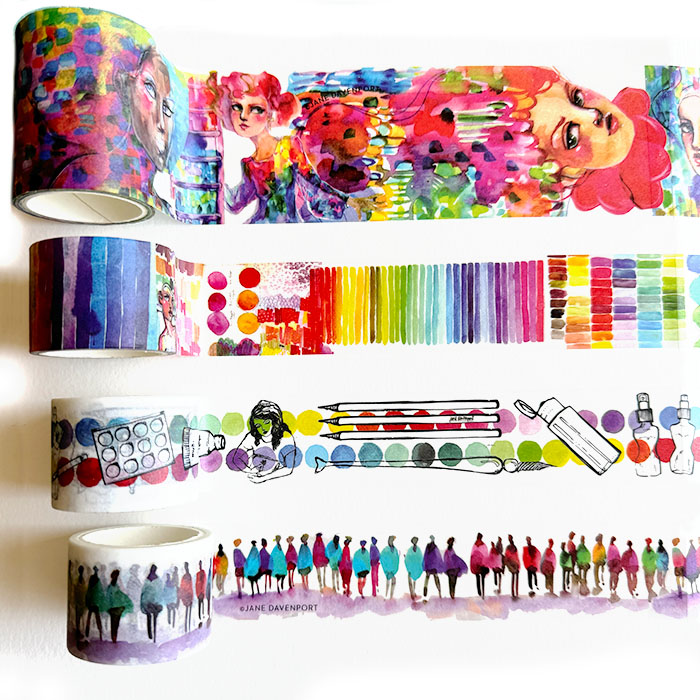 Jane Davenport Lighthearted Washi Set washiteip 4-pakning pastell