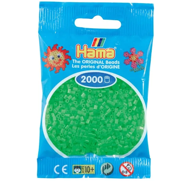 Hama Mini perler neongrønn fluoriserende 2000 stk