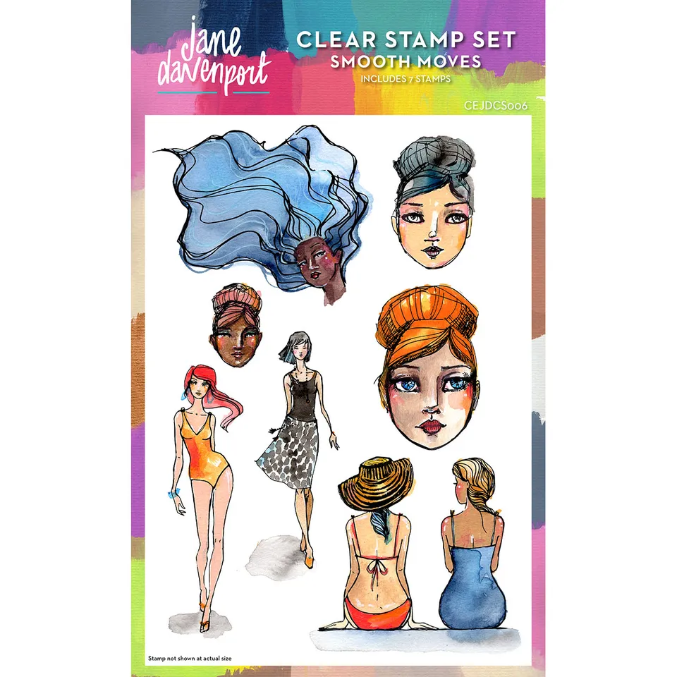 Jane Davenport Smooth Moves clear stamps mote